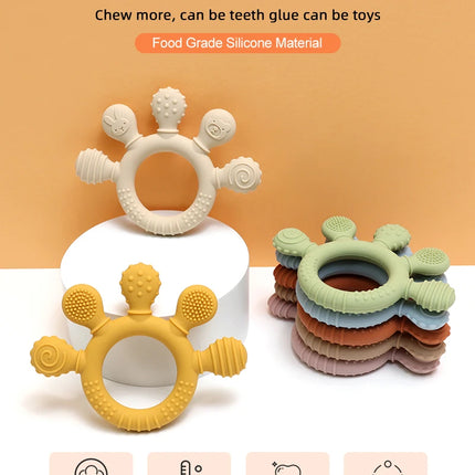 Silicone Baby Ring Teether – Multicolor Sensory Gum Relief Toy