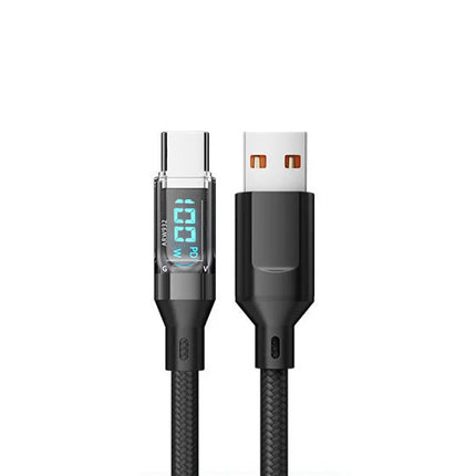 LCD Watt Display Fast Charging Cable – 120W USB-A to Lightning