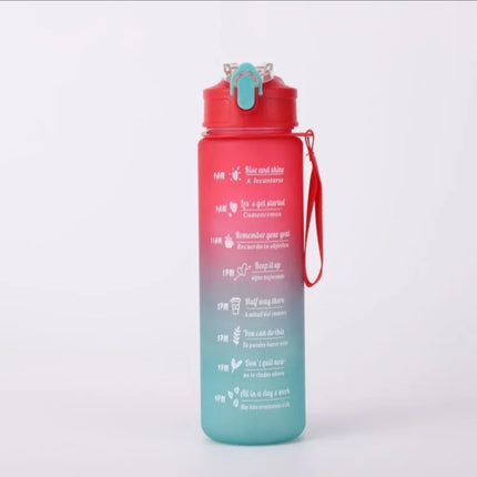 Sports Water Bottle with Time Marker – Leak-Proof Straw Hydration Bottle