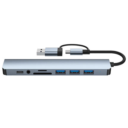 8-in-2 USB-C Hub Docking Station – USB 3.0, Audio & SD Reader