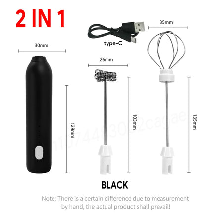 Milk Whisk • Egg Beater • USB Rechargeable • 3 Speeds