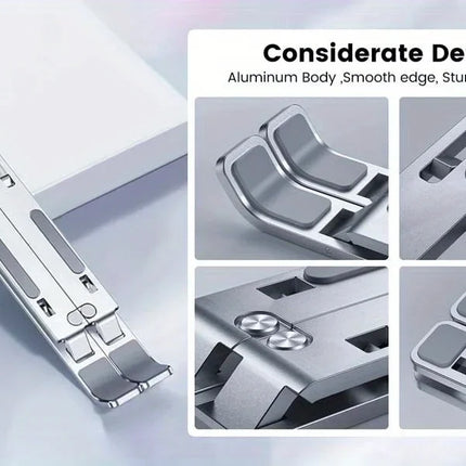 6-Level Height Adjustment • Foldable • Portable • 8–16 Inch Laptops