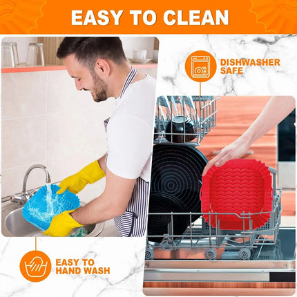 Silicone Air Fryer Pot Tray Food Safe Reusable Square