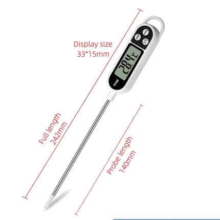 Digital Food Thermometer – Instant Read Kitchen & BBQ Thermometer with Stainless Steel