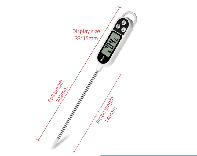 Digital Food Thermometer – Instant Read Kitchen & BBQ Thermometer with Stainless Steel