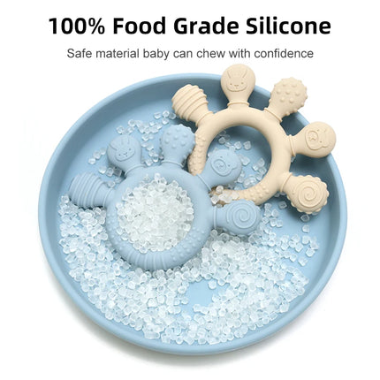 Silicone Baby Ring Teether – Multicolor Sensory Gum Relief Toy