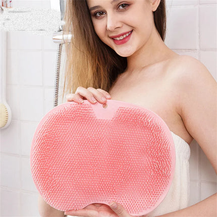 Shower Foot Scrubber & Back Washer Brush – Wall Mounted Exfoliating Shower Pad