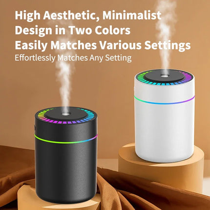 Mini Air Humidifier & Aroma Diffuser – 180ml USB with Night Light