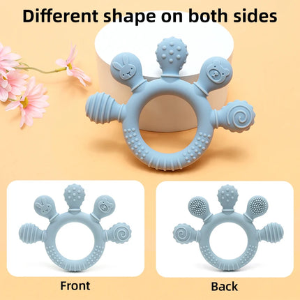 Silicone Baby Ring Teether – Multicolor Sensory Gum Relief Toy