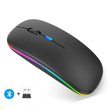 Rechargeable Wireless Silent Mouse – Dual Mode Bluetooth & 2.4GHz
