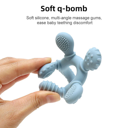 Silicone Baby Ring Teether – Multicolor Sensory Gum Relief Toy