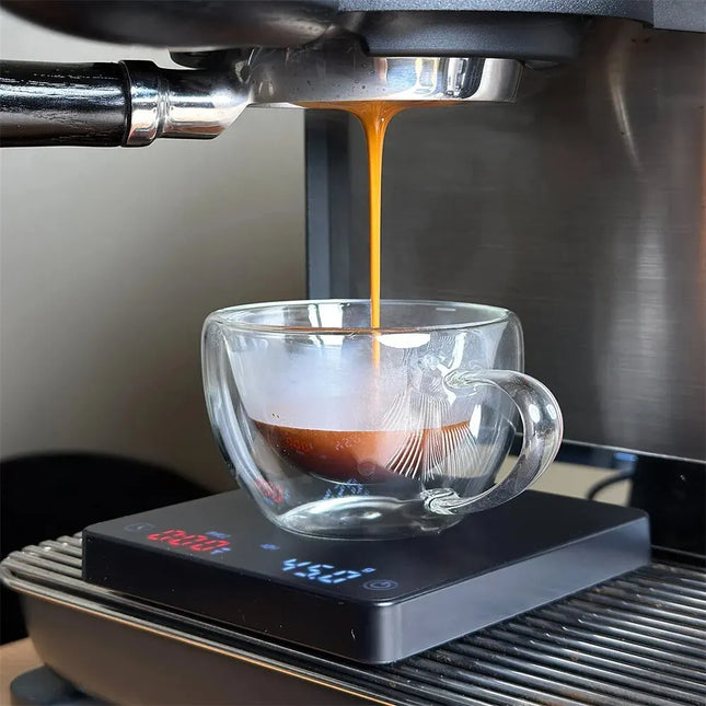 Coffee Scale Nano Coffee Scale with Timer Espresso Scale with Auto Peel Touch Sensor and Silicone Lid