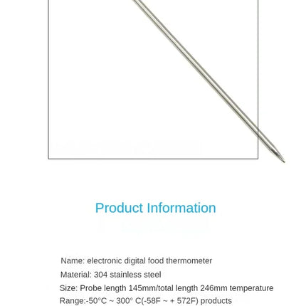 Digital Food Thermometer – Stainless Steel Probe Cooking Thermometer