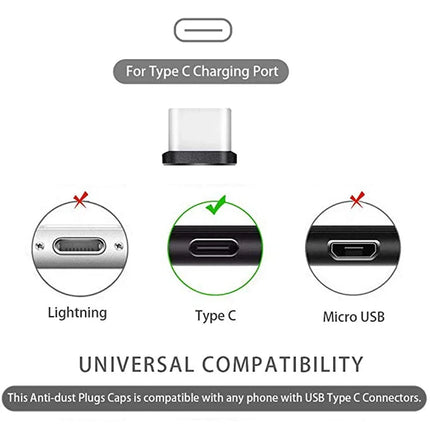 4Pcs USB C Dust Plug With Cleaning Brush Anti Dust USB-C Plug Cover Charging Port
