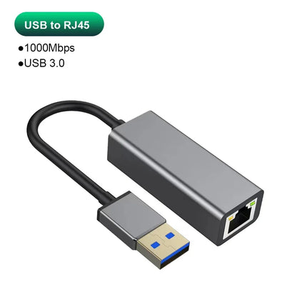 USB-C to Ethernet Adapter – Gigabit RJ45 USB 3.0 Network Card