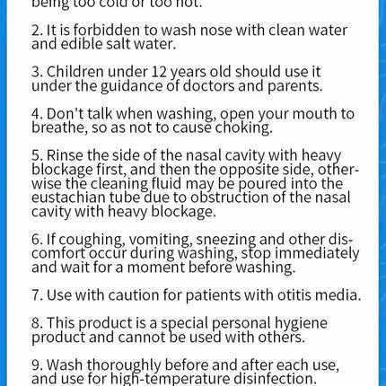 Nasal Wash Bottle 300ml – Manual Saline Nasal Rinse for Adults & Children