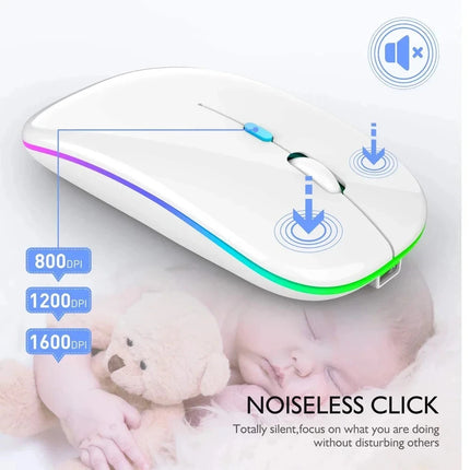 Rechargeable Wireless Silent Mouse – Dual Mode Bluetooth & 2.4GHz