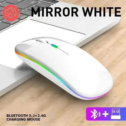 Rechargeable Wireless Silent Mouse – Dual Mode Bluetooth & 2.4GHz