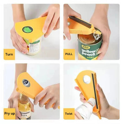 4-in-1 Multifunctional Can & Bottle Opener – Easy-Grip Jar Opener