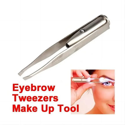 LED Light Eyebrow Tweezers – Precision Stainless Steel Hair Remover
