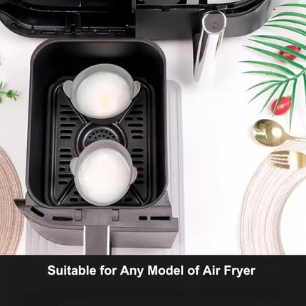 Silicone Air Fryer Egg Cups – Reusable Heat-Resistant Baking Molds (4-Pack)