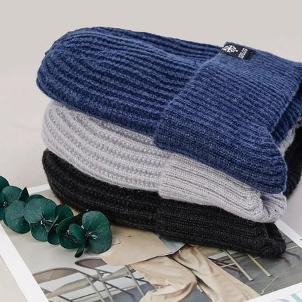 Winter Knitted Plush Hat with Ear Protection – Warm Casual Beanie