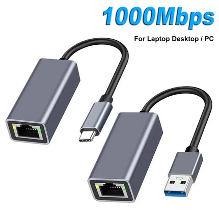 USB-C to Ethernet Adapter – Gigabit RJ45 USB 3.0 Network Card