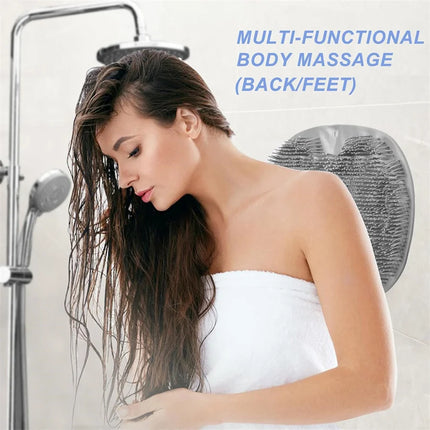 Shower Foot Scrubber & Back Washer Brush – Wall Mounted Exfoliating Shower Pad