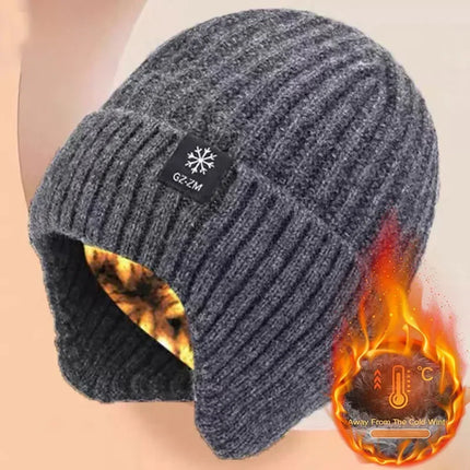 Winter Knitted Plush Hat with Ear Protection – Warm Casual Beanie