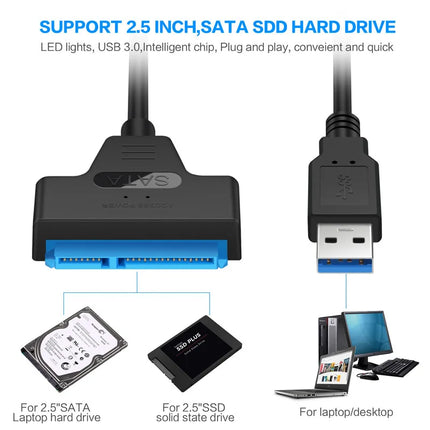 SATA to USB 3.0 Cable – 2.5” HDD & SSD Adapter Up to 6Gbps
