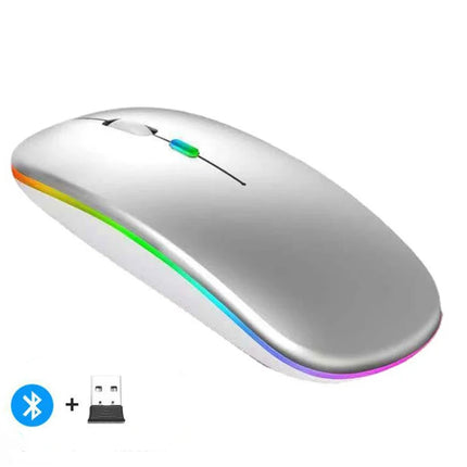 Rechargeable Wireless Silent Mouse – Dual Mode Bluetooth & 2.4GHz