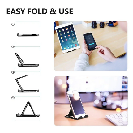 Adjustable Table Phone Holder – Foldable Desktop Stand for Phones & Tablets