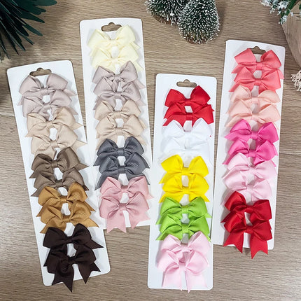 Kids Bow Hair Clips – 10PCS Cute Solid Color Hairgrips for Girls
