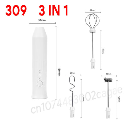 Milk Whisk • Egg Beater • USB Rechargeable • 3 Speeds
