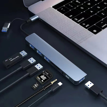 8-in-2 USB-C Hub Docking Station – USB 3.0, Audio & SD Reader