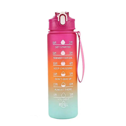 Sports Water Bottle with Time Marker – Leak-Proof Straw Hydration Bottle