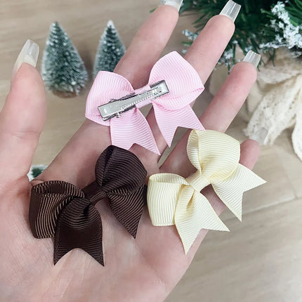 Kids Bow Hair Clips – 10PCS Cute Solid Color Hairgrips for Girls