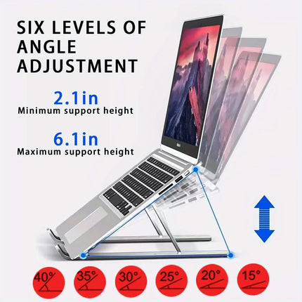6-Level Height Adjustment • Foldable • Portable • 8–16 Inch Laptops