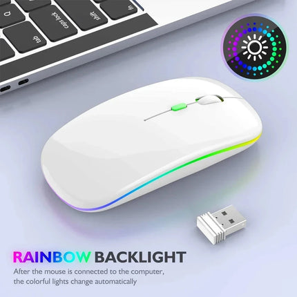 Rechargeable Wireless Silent Mouse – Dual Mode Bluetooth & 2.4GHz