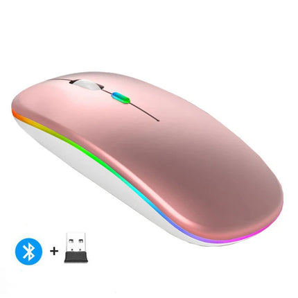 Rechargeable Wireless Silent Mouse – Dual Mode Bluetooth & 2.4GHz