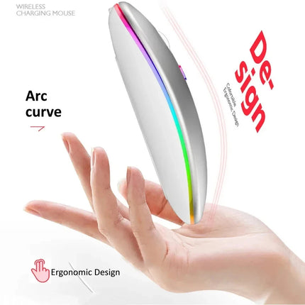 Rechargeable Wireless Silent Mouse – Dual Mode Bluetooth & 2.4GHz