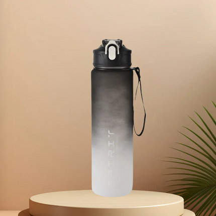 Sports Water Bottle with Time Marker – Leak-Proof Straw Hydration Bottle