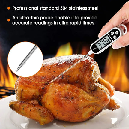 Digital Food Thermometer – Stainless Steel Probe Cooking Thermometer