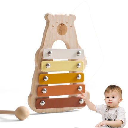 Kids Wooden Montessori Musical Instruments – Xylophone, Drum, Rattle & Bell Educational Toy for Babies & Toddlers