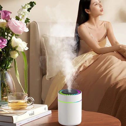 Mini Air Humidifier & Aroma Diffuser – 180ml USB with Night Light