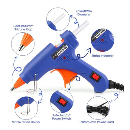 20W Mini Hot Melt Glue Gun – Fast Heating DIY Craft Tool