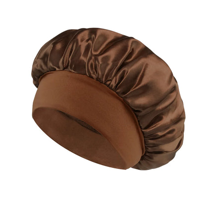 Silk Satin Hair Bonnet – Soft Sleep Cap with Wide Elastic Band