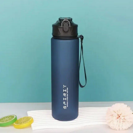 Sports Water Bottle with Time Marker – Leak-Proof Straw Hydration Bottle
