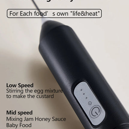 Milk Whisk • Egg Beater • USB Rechargeable • 3 Speeds