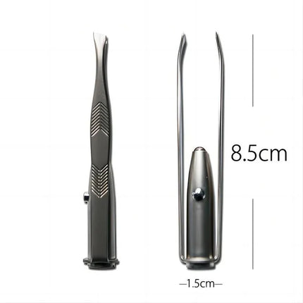 LED Light Eyebrow Tweezers – Precision Stainless Steel Hair Remover
